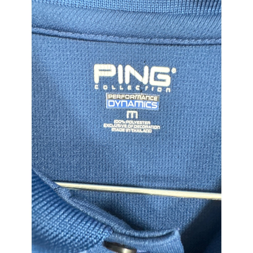 Ping Collection Mens Medium Blue Colorblock Golf Polo Performance Dynamics Shirt - Picture 3 of 10